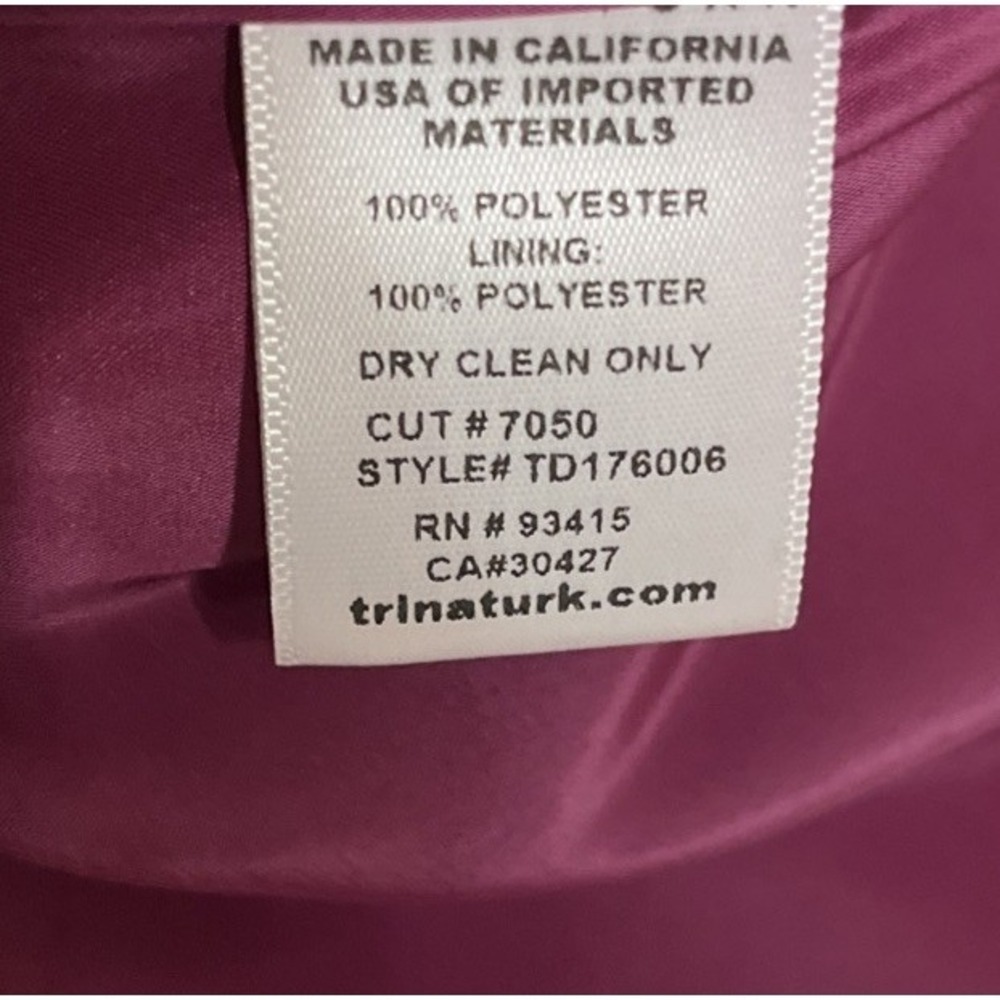 Trina Turk‎ NWT Glow Halter Neck Carmel Crepe Dress Fuchsia Women's Size 6 - Picture 10 of 11